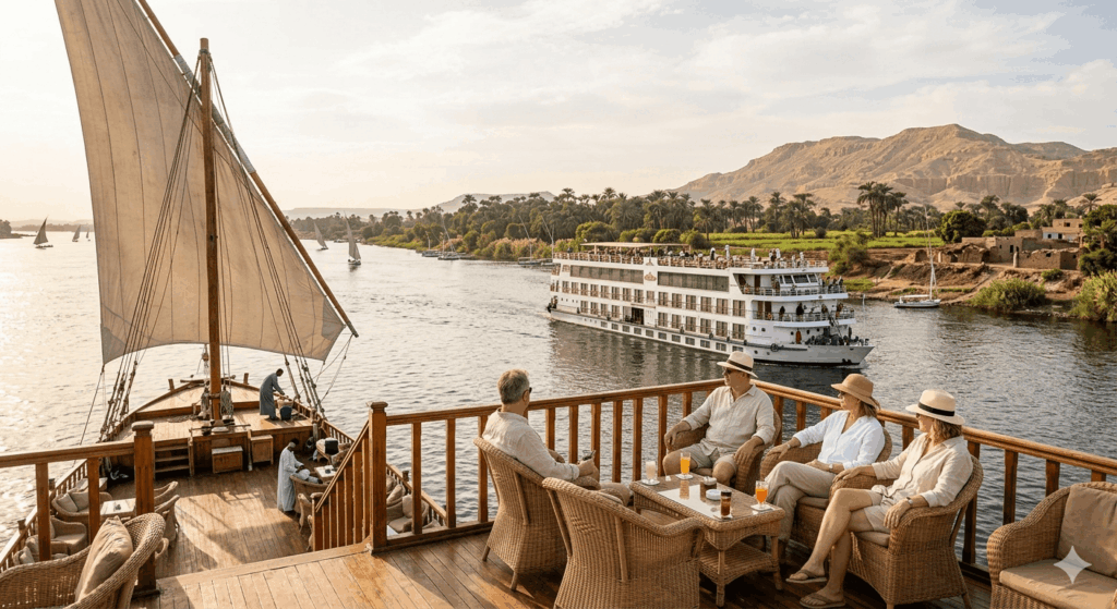 Urlauber auf Nilkreuzfahrtschiff nilkreuzfahrt-tipps.de Sidebar 1